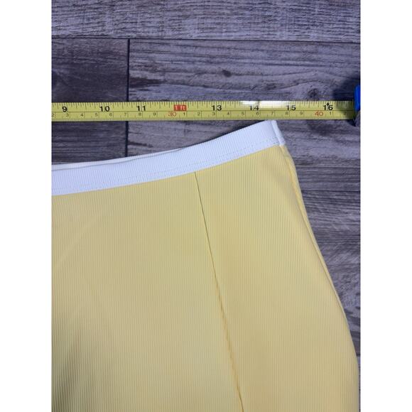 Wilo The Label Skirt Womens Medium Yellow White‎ Ribbed Pull On Casual - Picture 3 of 6